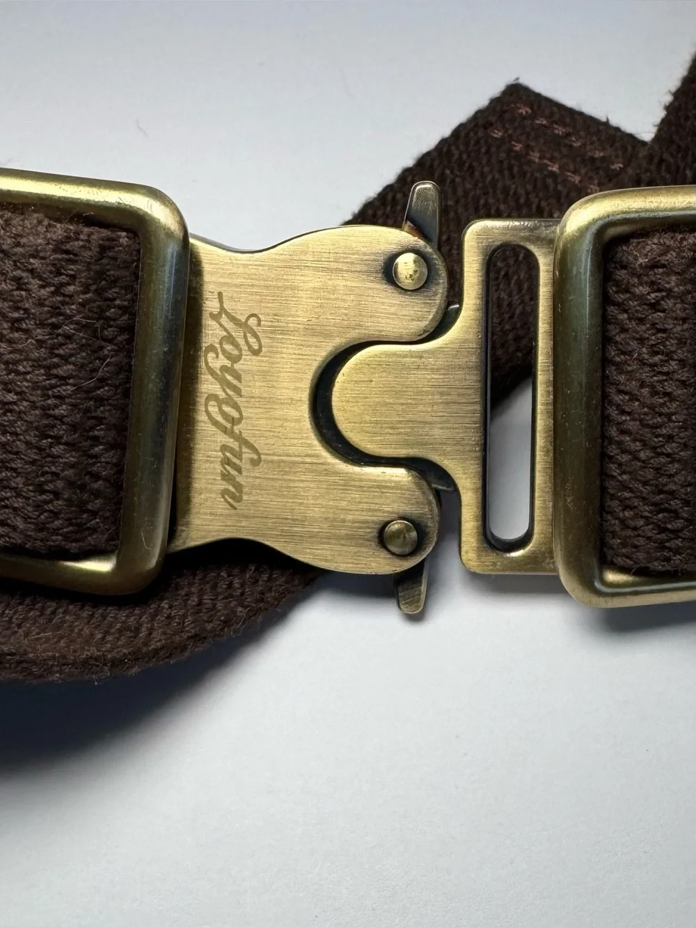 Loyofun Genuine Brown Leather Fanny Pack Waist Bag Brass Metal Buckle Vintage